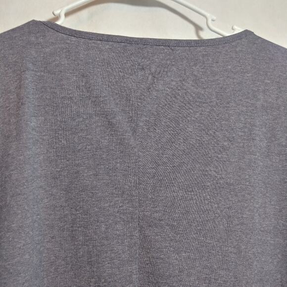 Dimana Gray Top with Birds in Flight Design Short Sleeve Novelty Cotton Size 16 - Picture 9 of 9